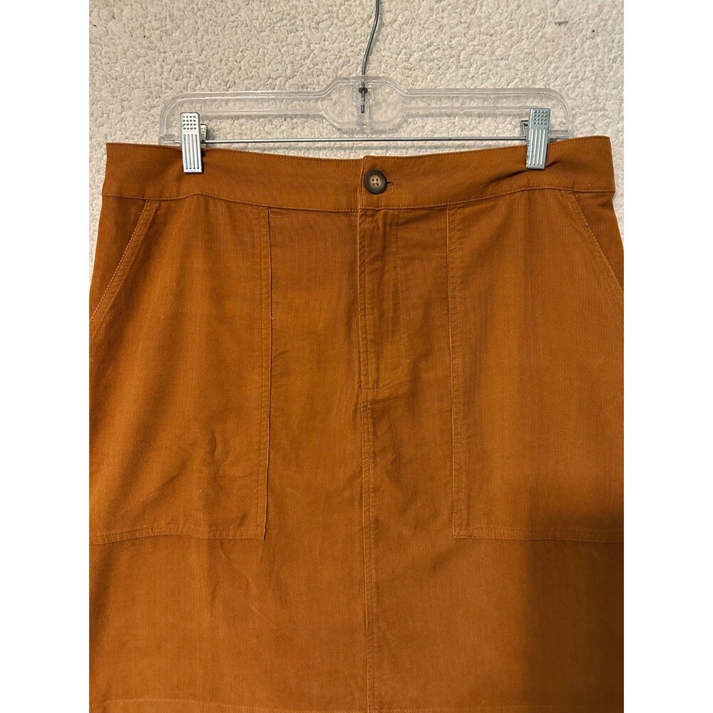 GARNET HILL‎ Corduroy Skirt Size 12 Mustard Brown - Picture 2 of 15